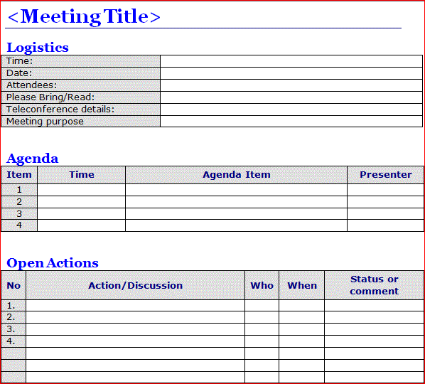 Free Meeting Minutes Template