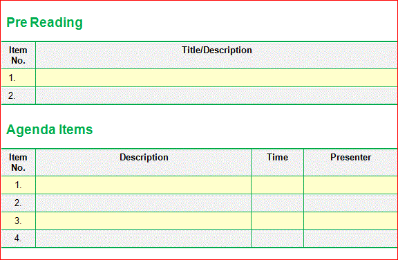 minutes template sample
